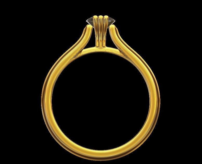 Solitaire Engagement Ring 02 3D print model_1