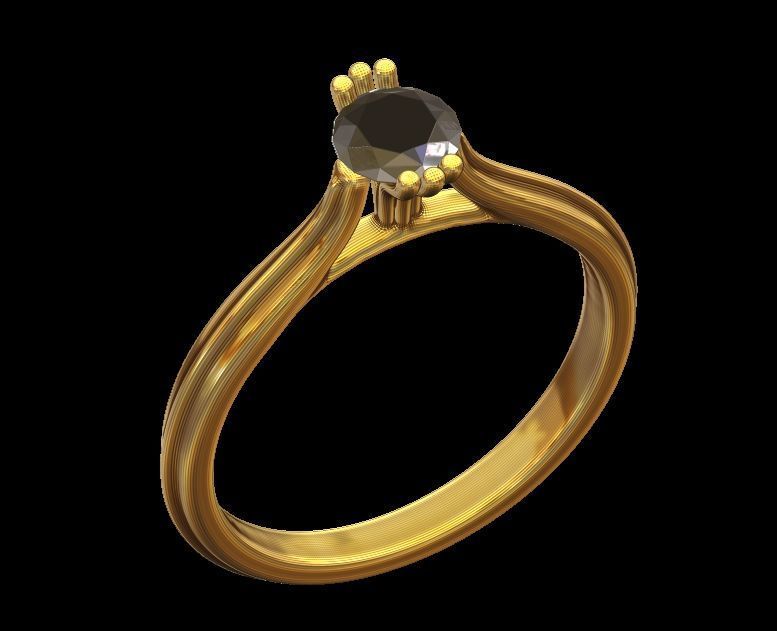 Solitaire Engagement Ring 02 3D print model_2