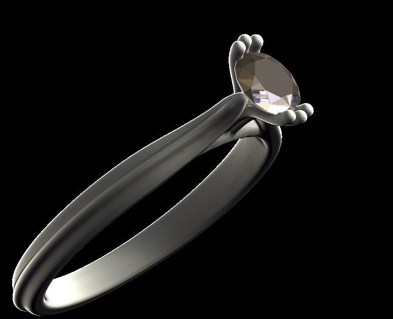 Solitaire Engagement Ring 02 3D print model_25