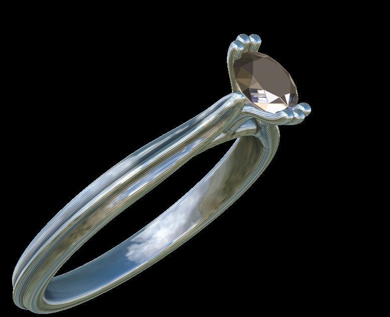 Solitaire Engagement Ring 02 3D print model_35