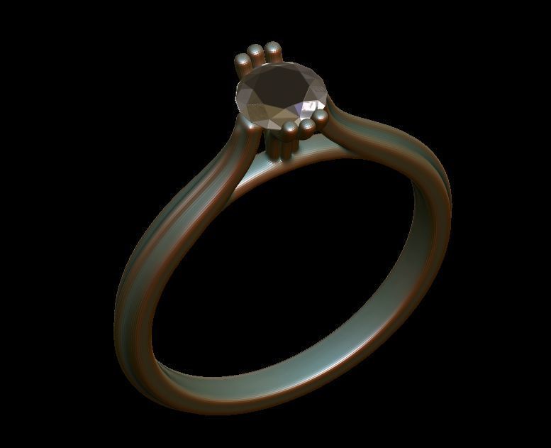 Solitaire Engagement Ring 02 3D print model_34