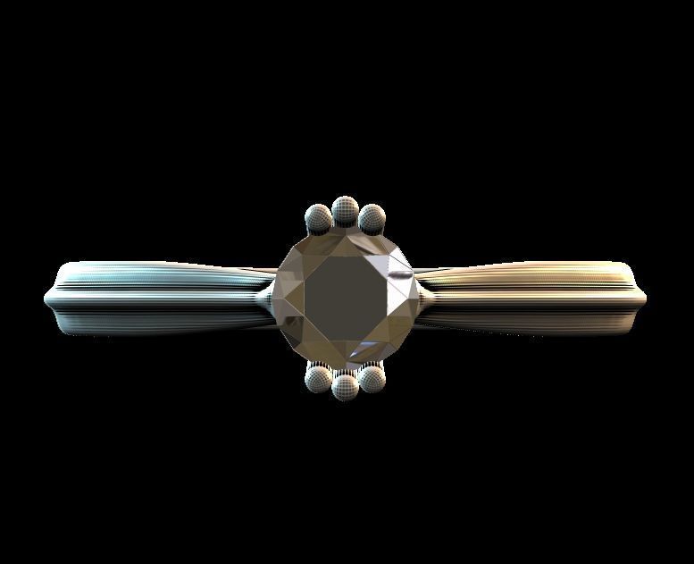 Solitaire Engagement Ring 02 3D print model_32