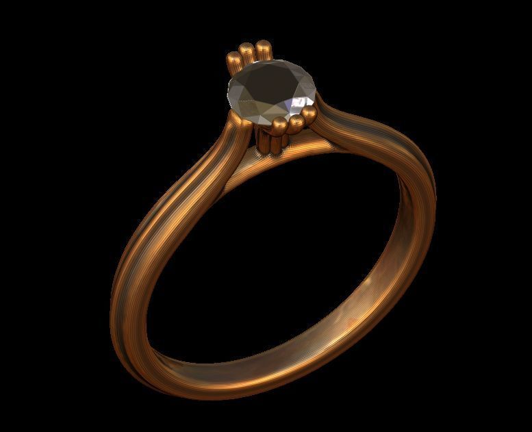 Solitaire Engagement Ring 02 3D print model_33