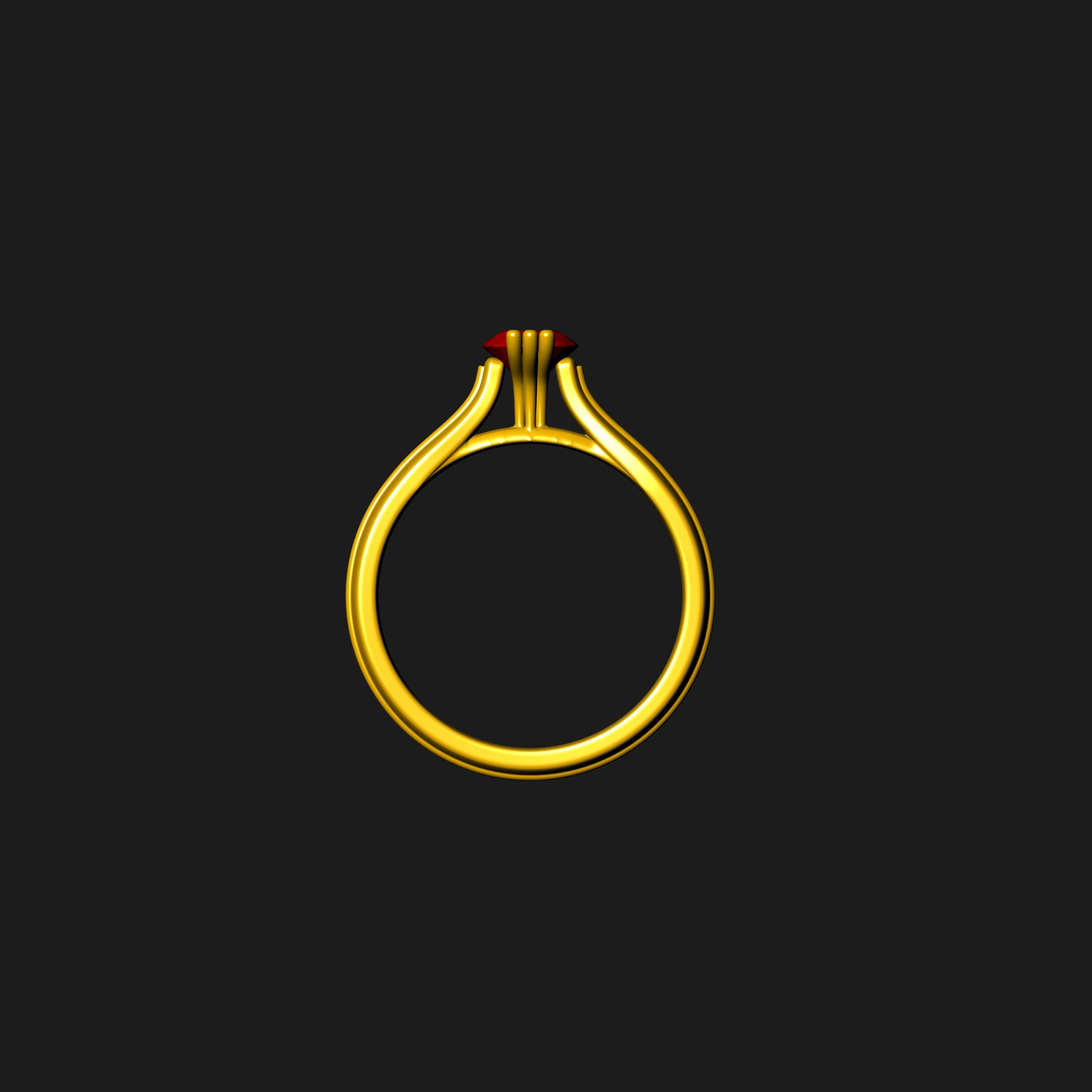 Solitaire Engagement Ring 02 3D print model_18