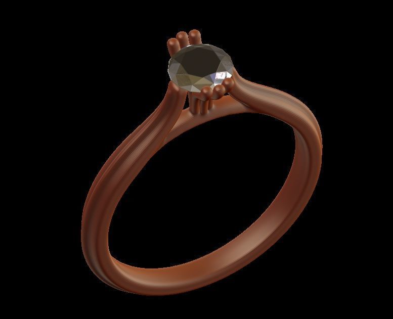Solitaire Engagement Ring 02 3D print model_37