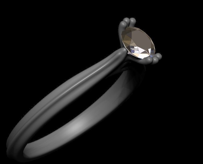 Solitaire Engagement Ring 02 3D print model_36