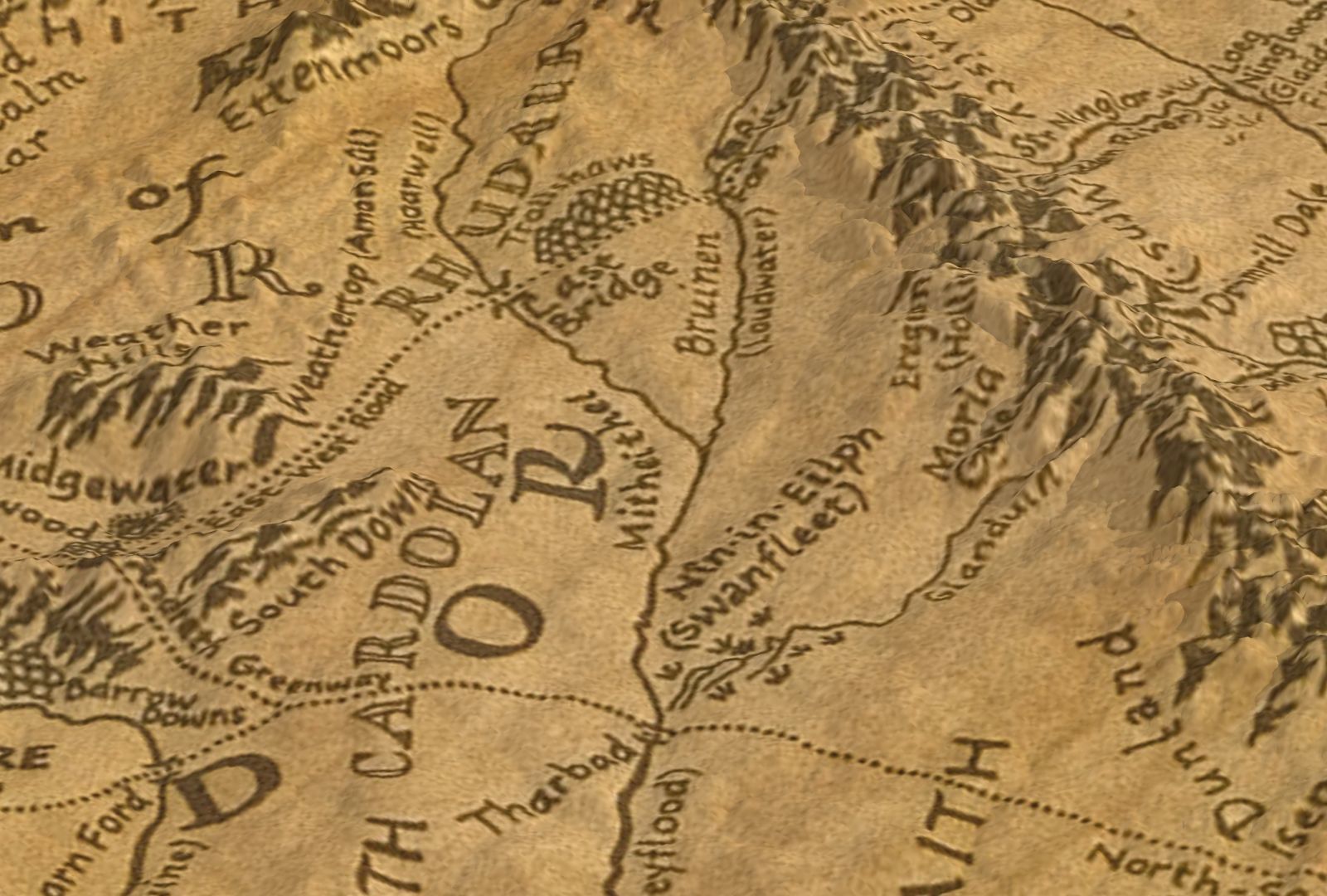 Middle Earth Arda 3D Print Topo Map 3D print model_14