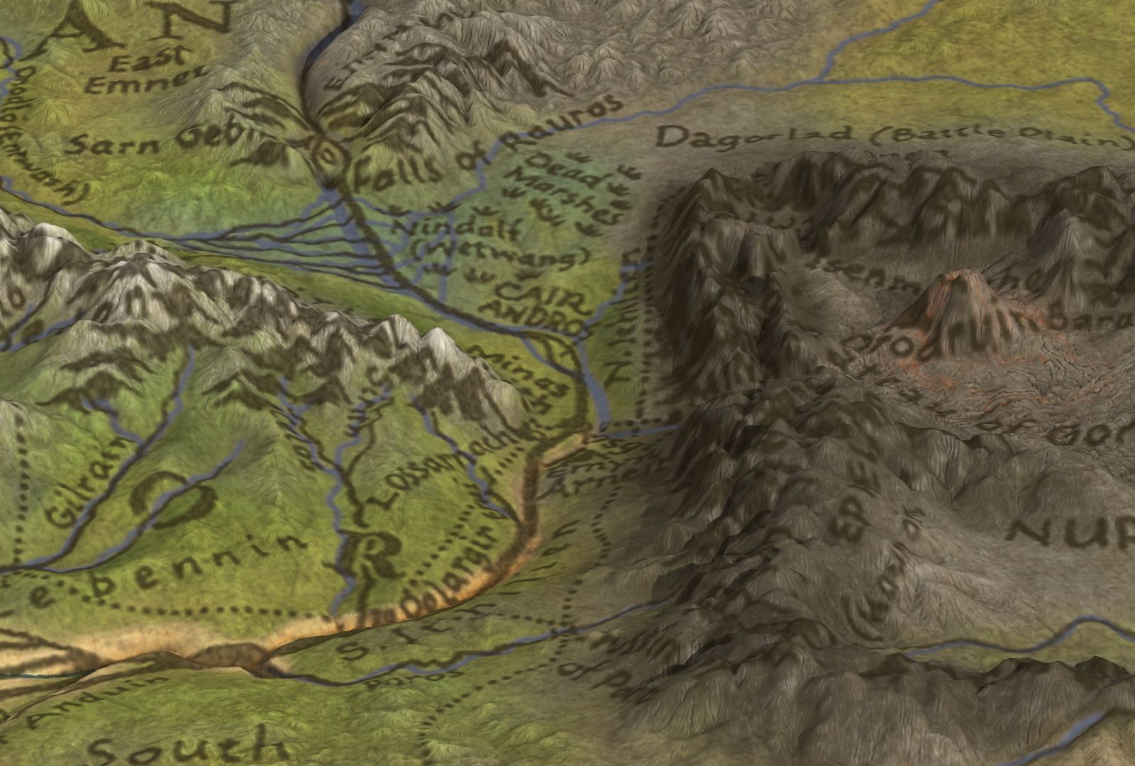 Middle Earth Arda 3D Print Topo Map 3D print model_4