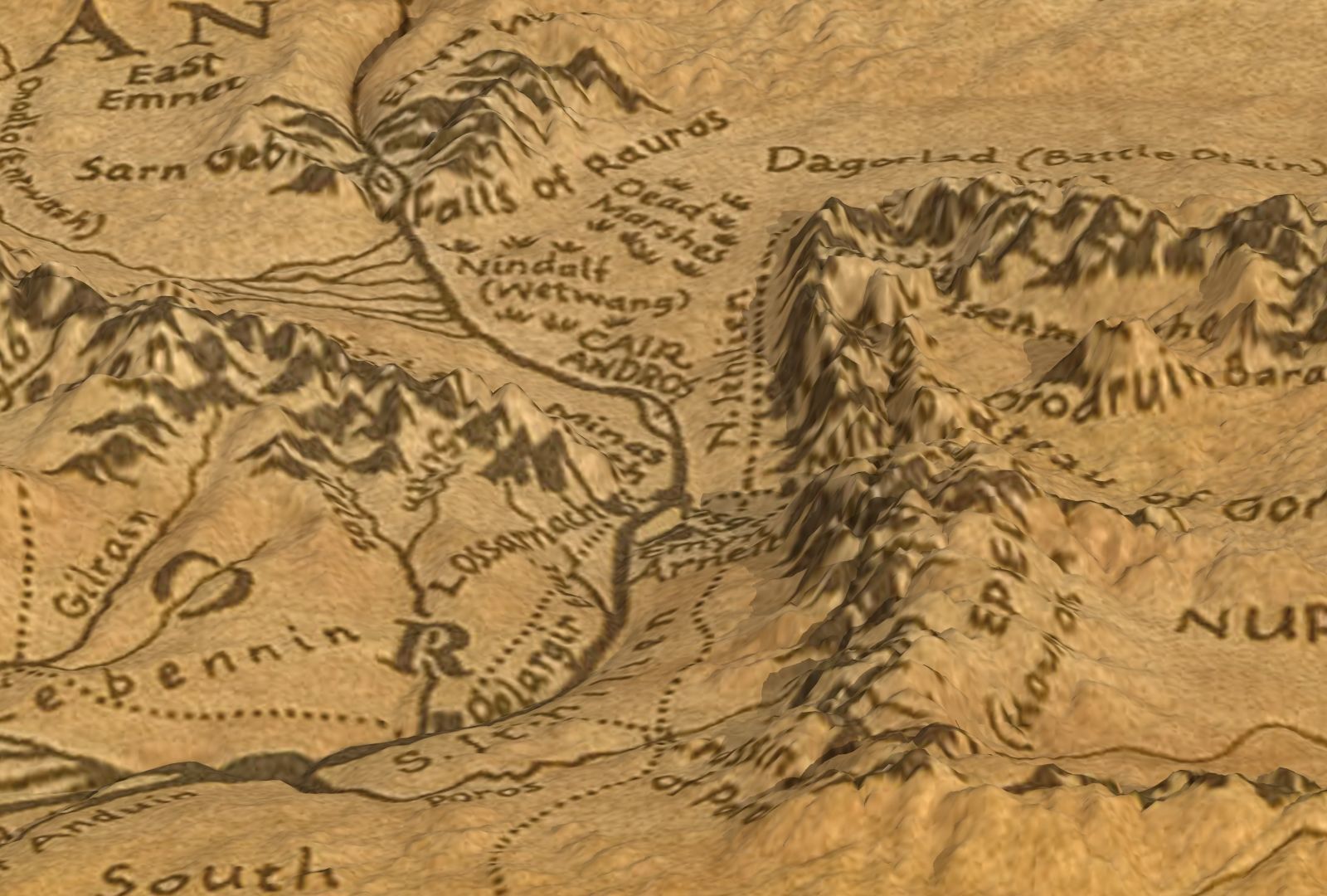 Middle Earth Arda 3D Print Topo Map 3D print model_11