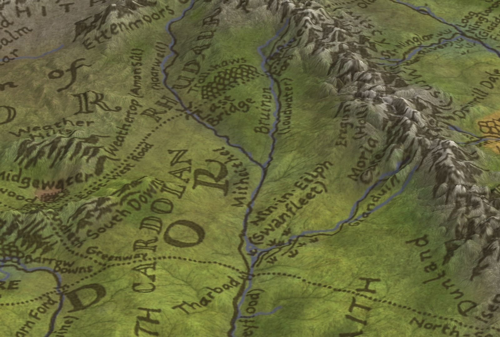 Middle Earth Arda 3D Print Topo Map 3D print model_6