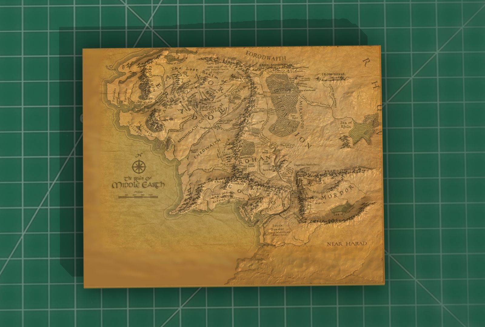 Middle Earth Arda 3D Print Topo Map 3D print model_17