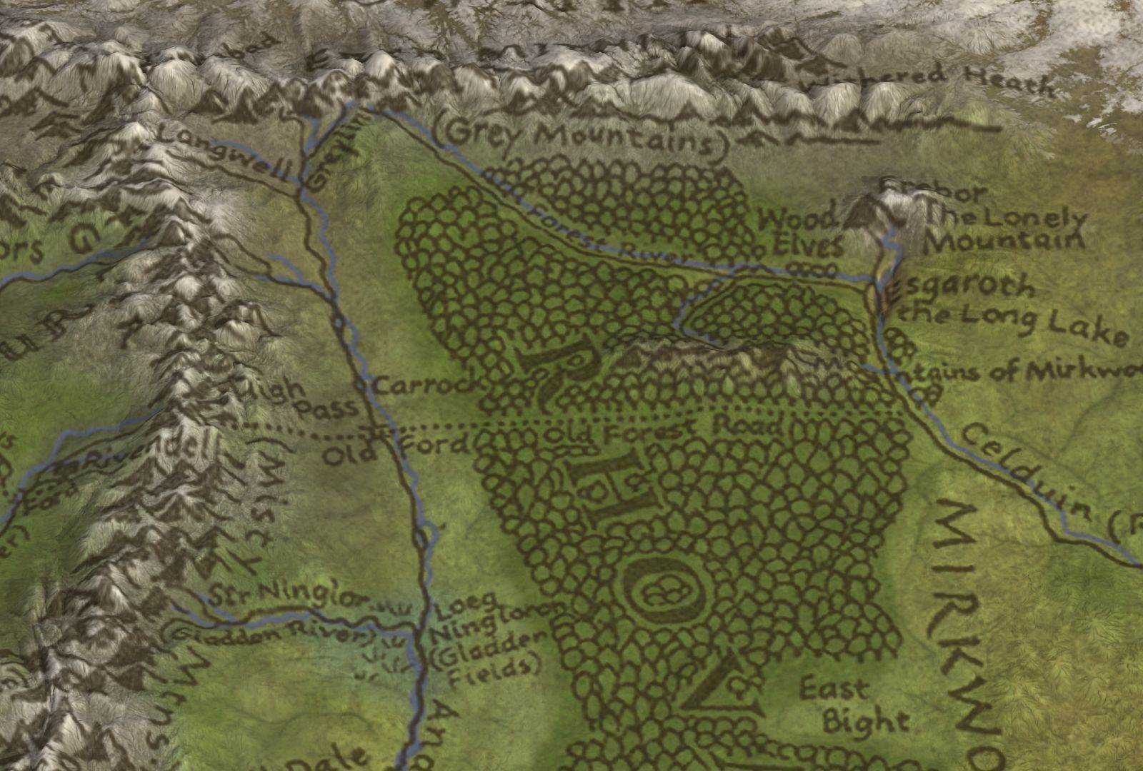 Middle Earth Arda 3D Print Topo Map 3D print model_8