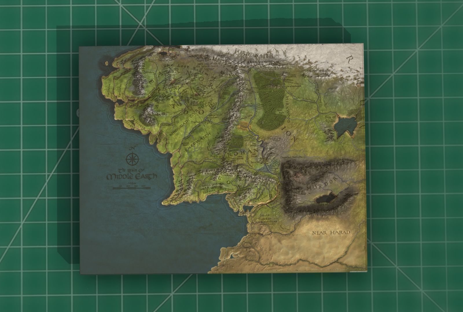Middle Earth Arda 3D Print Topo Map 3D print model_9