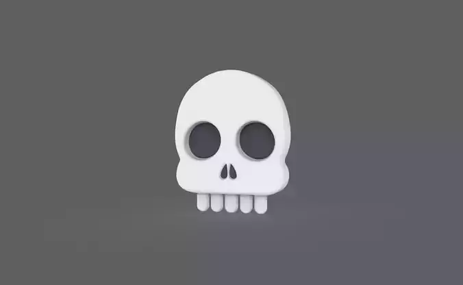 Prop112 Skull Emoji  Low-poly 3D model