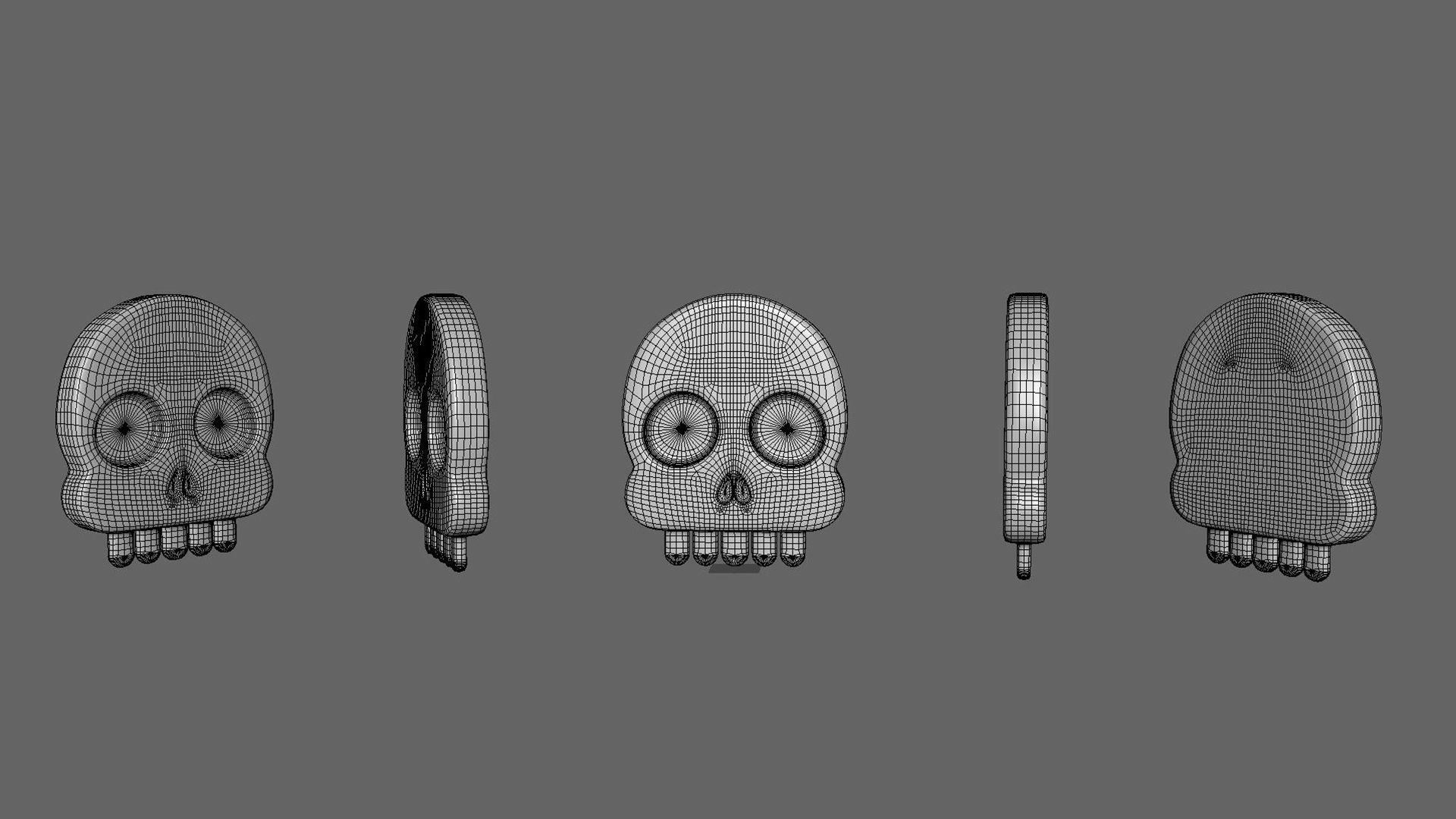 Prop112 Skull Emoji  Low-poly 3D model_8