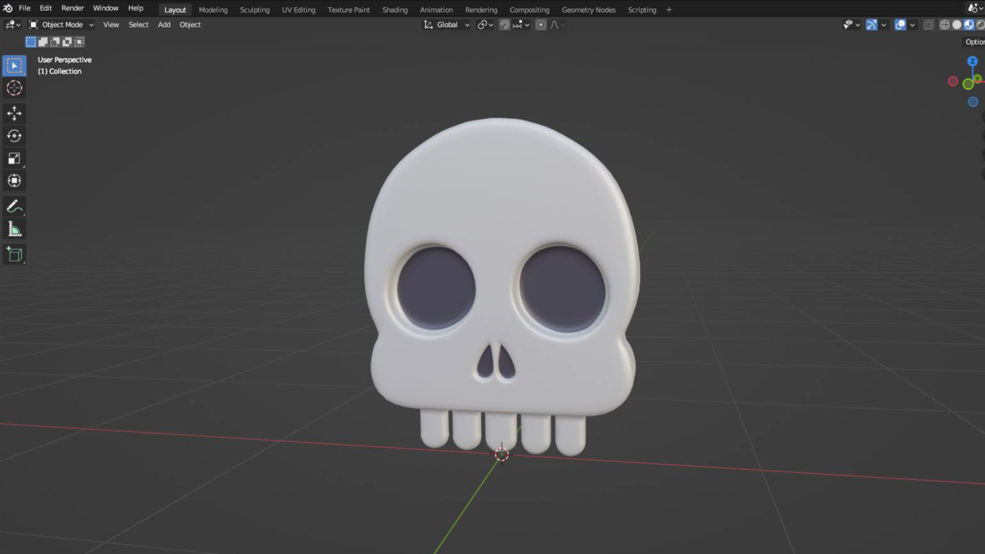 Prop112 Skull Emoji  Low-poly 3D model_7