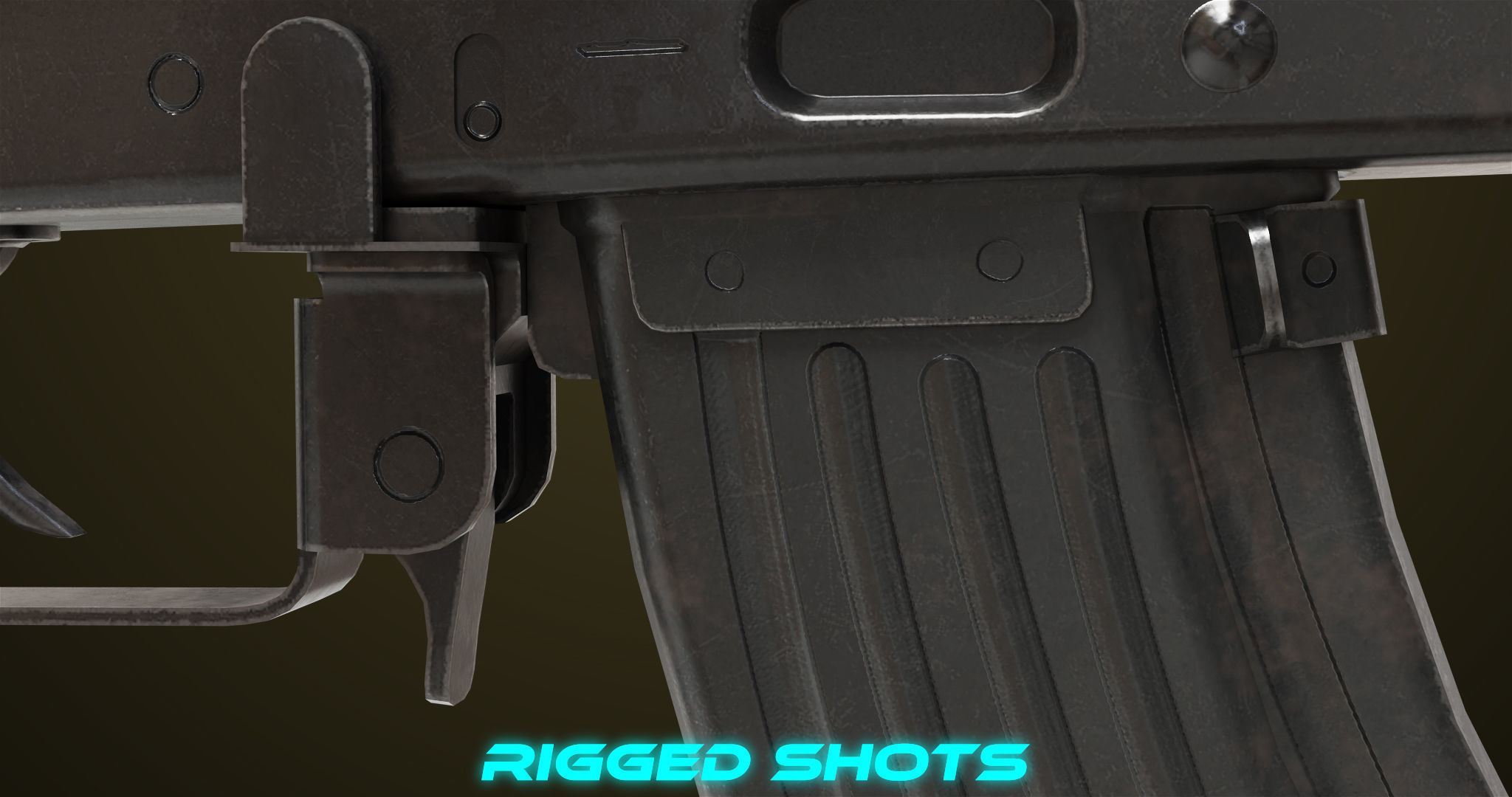 Light Machine Gun 10 Metal All PBR Unity UE Textures Low-poly 3D model_18