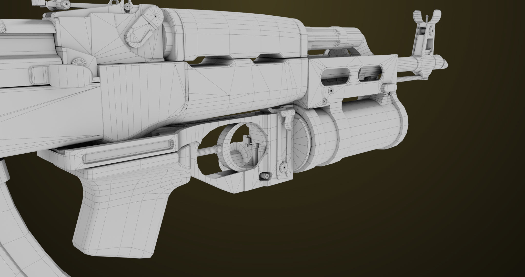 Light Machine Gun 10 Metal All PBR Unity UE Textures Low-poly 3D model_78