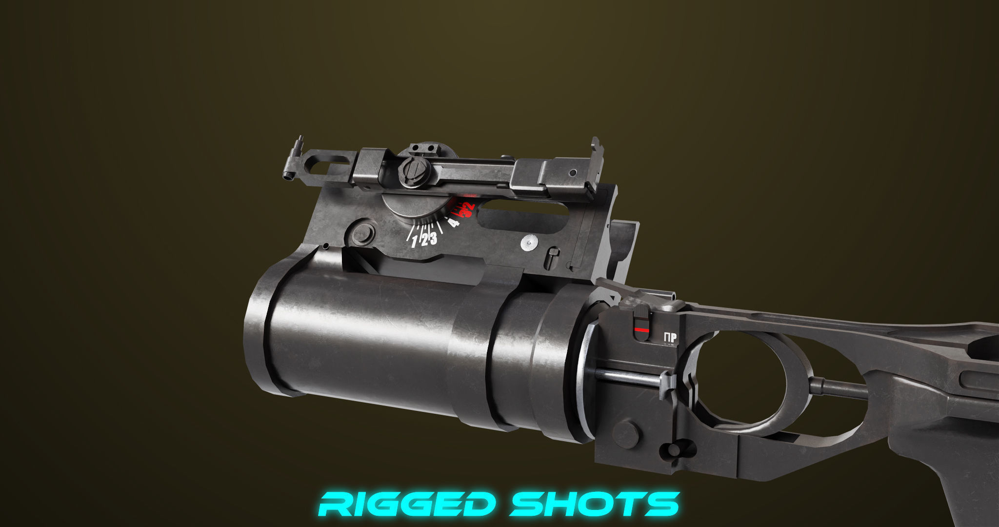 Light Machine Gun 10 Metal All PBR Unity UE Textures Low-poly 3D model_48