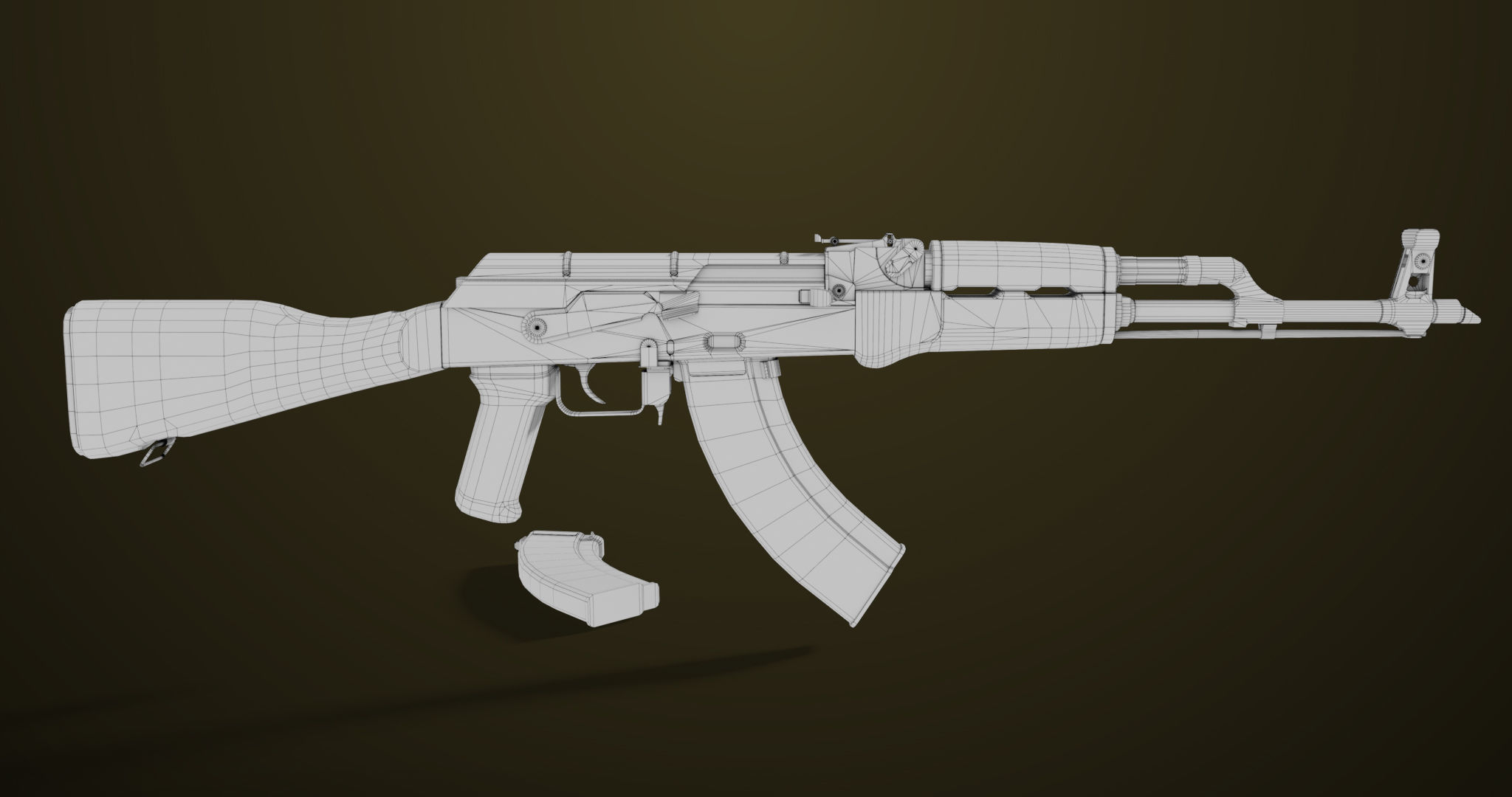 Light Machine Gun 10 Metal All PBR Unity UE Textures Low-poly 3D model_52