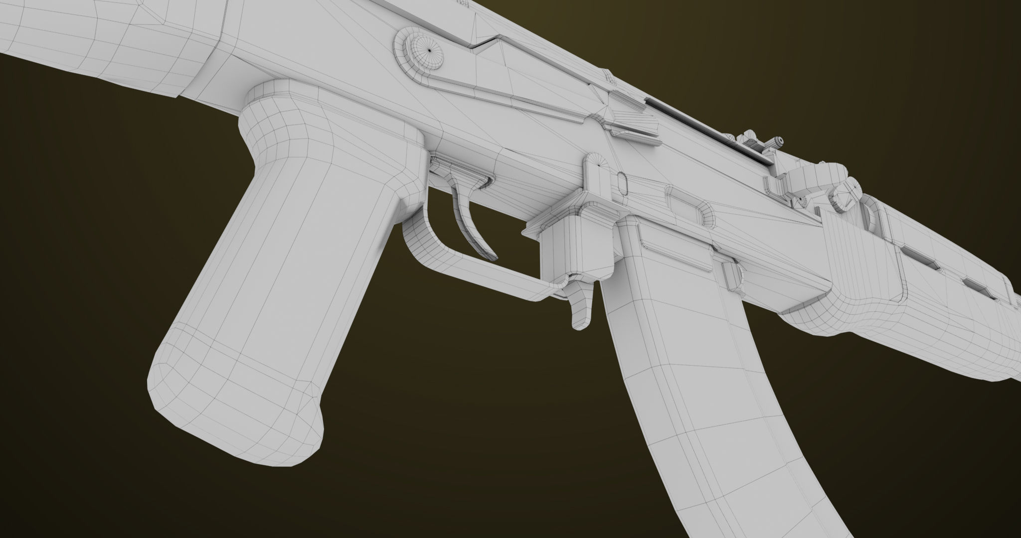 Light Machine Gun 10 Metal All PBR Unity UE Textures Low-poly 3D model_71