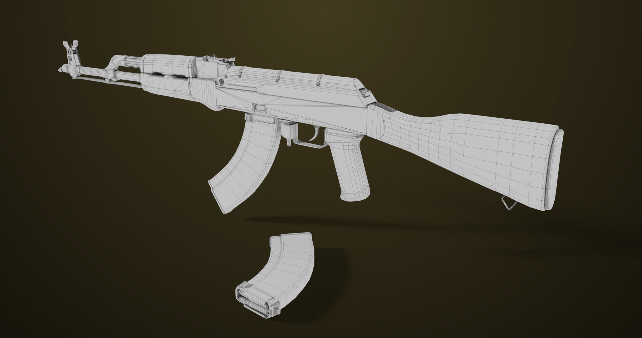 Light Machine Gun 10 Metal All PBR Unity UE Textures Low-poly 3D model_54