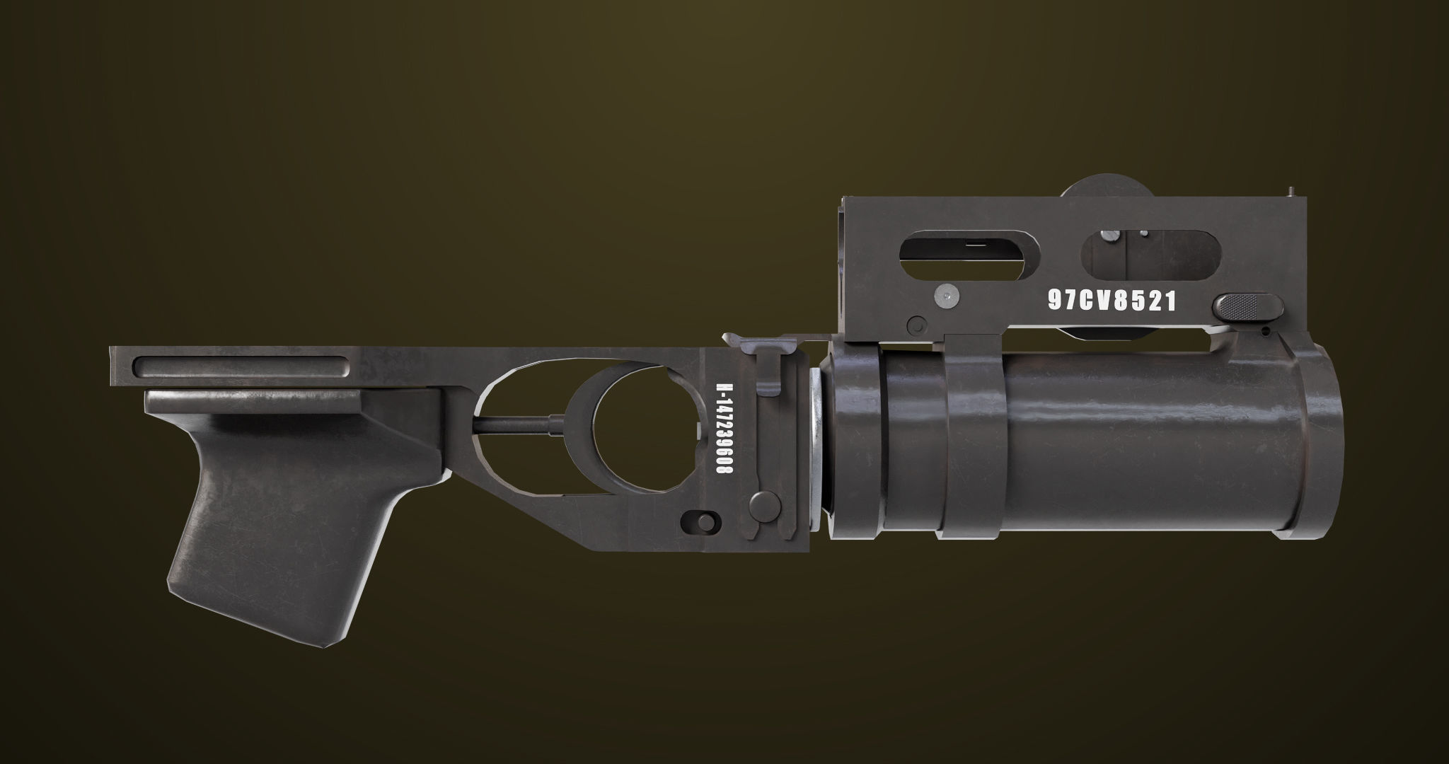 Light Machine Gun 10 Metal All PBR Unity UE Textures Low-poly 3D model_26