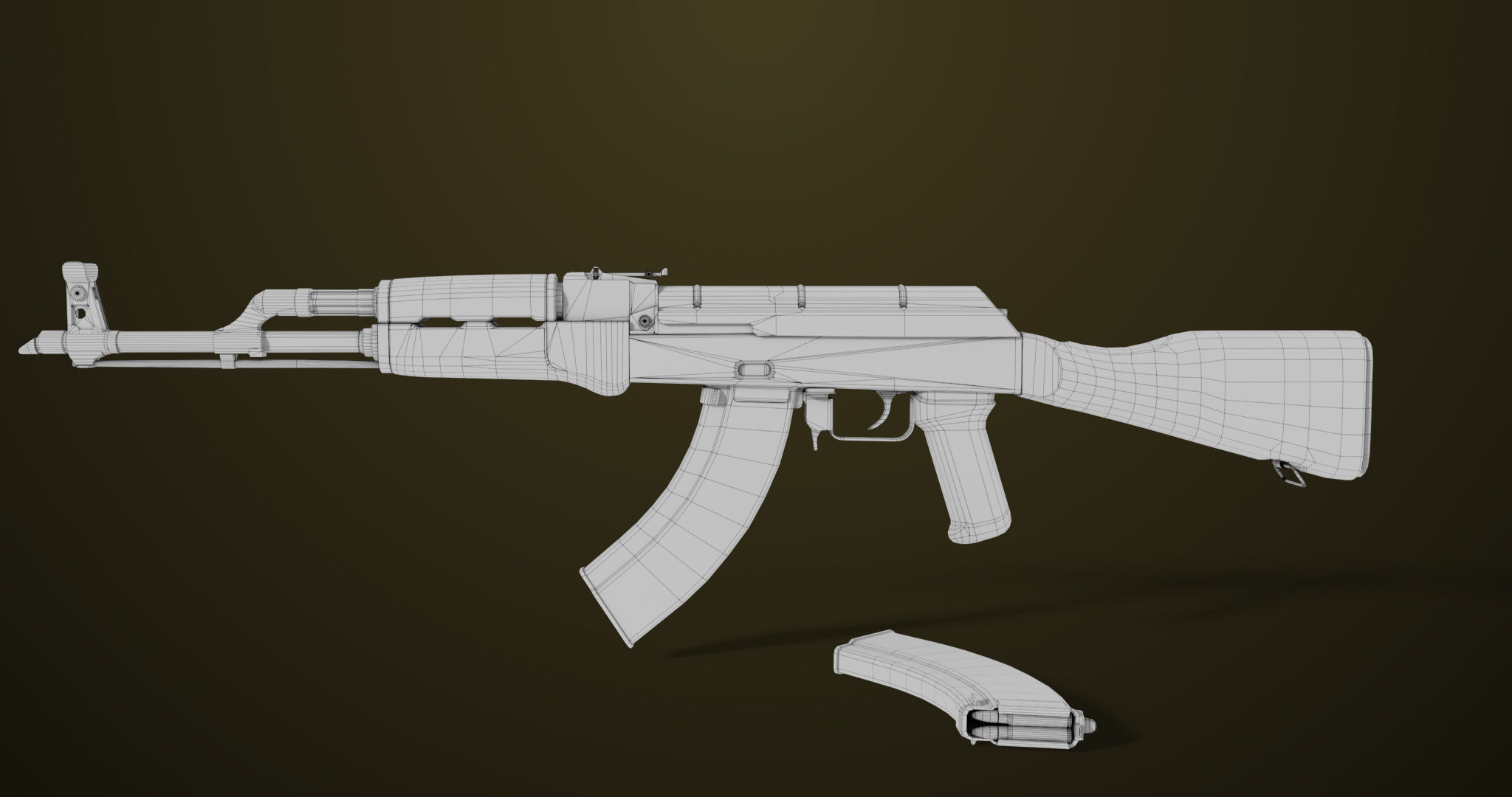 Light Machine Gun 10 Metal All PBR Unity UE Textures Low-poly 3D model_49