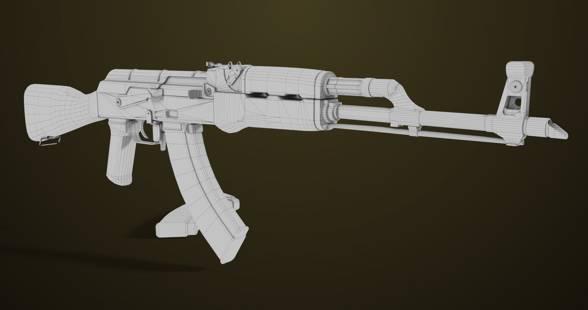 Light Machine Gun 10 Metal All PBR Unity UE Textures Low-poly 3D model_51