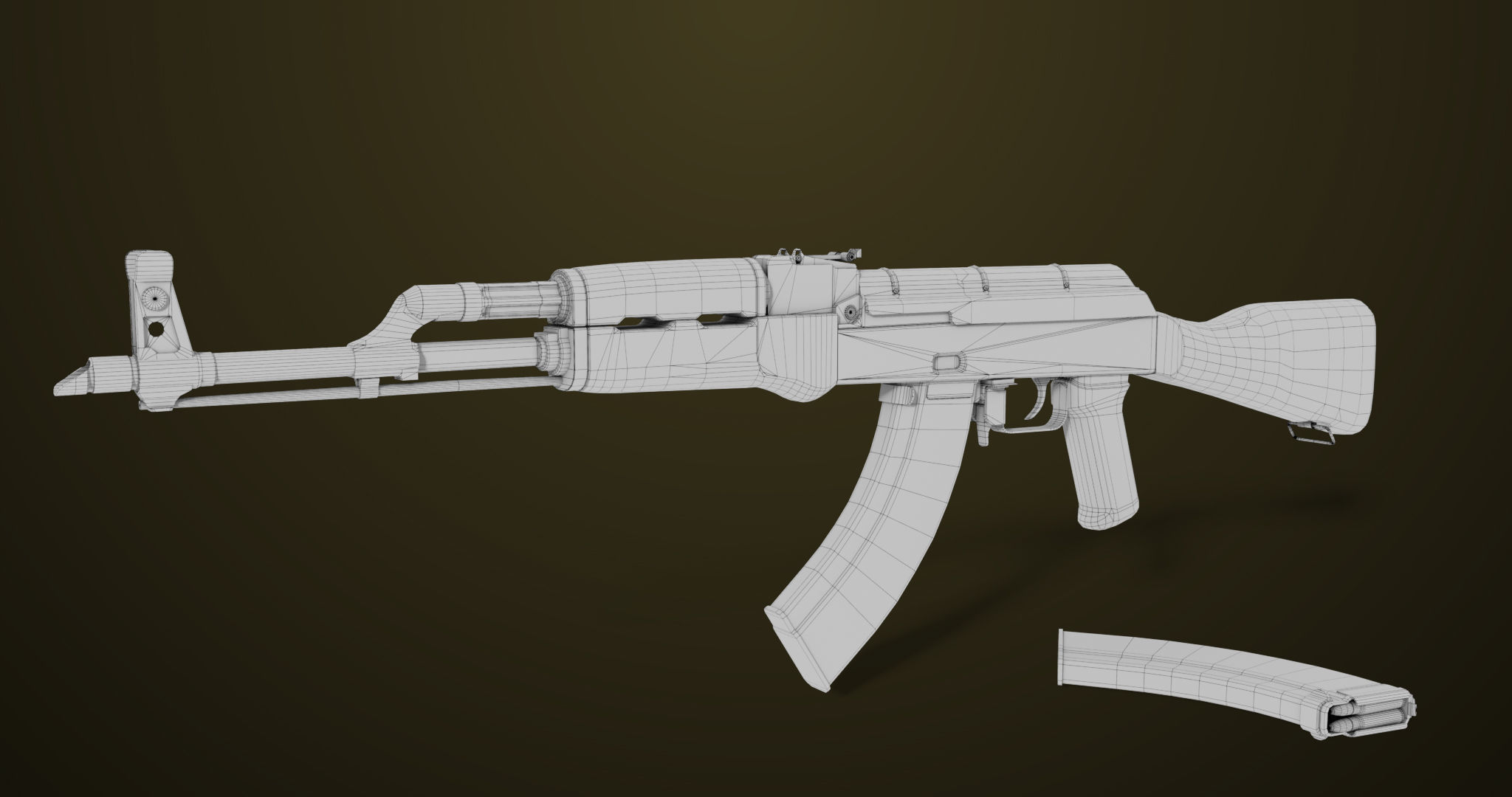 Light Machine Gun 10 Metal All PBR Unity UE Textures Low-poly 3D model_50