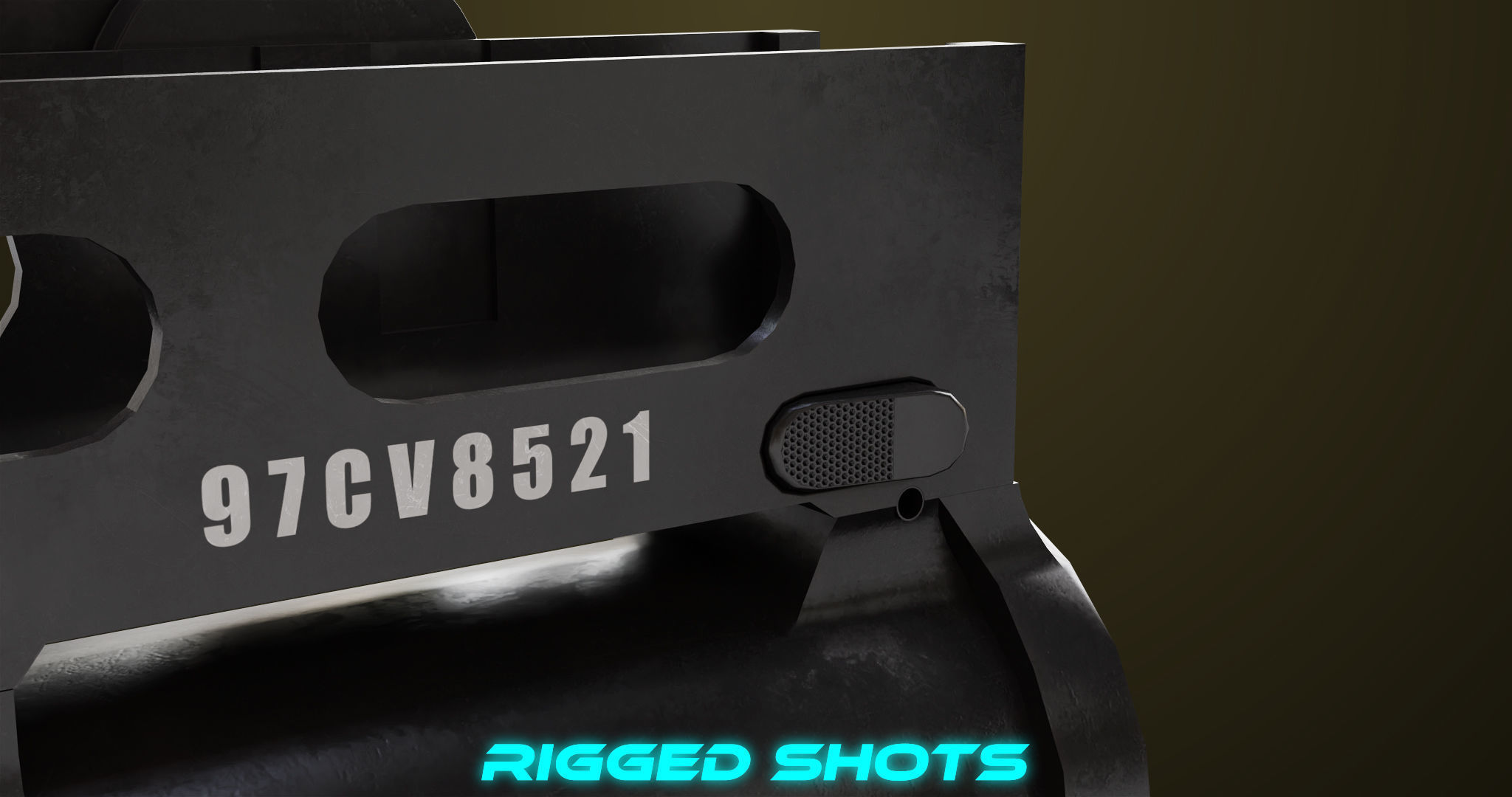 Light Machine Gun 10 Metal All PBR Unity UE Textures Low-poly 3D model_45