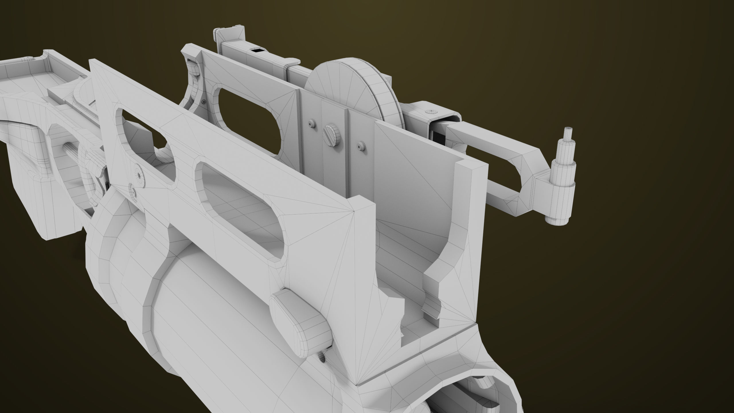 Light Machine Gun 10 Metal All PBR Unity UE Textures Low-poly 3D model_91