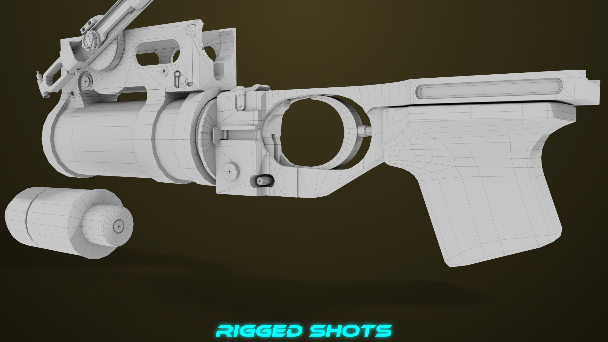 Light Machine Gun 10 Metal All PBR Unity UE Textures Low-poly 3D model_96