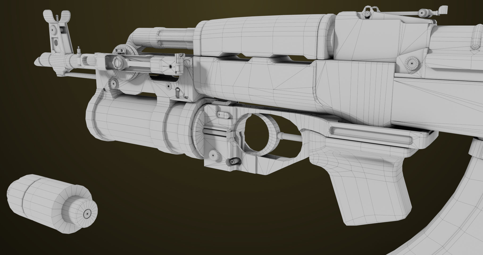 Light Machine Gun 10 Metal All PBR Unity UE Textures Low-poly 3D model_79