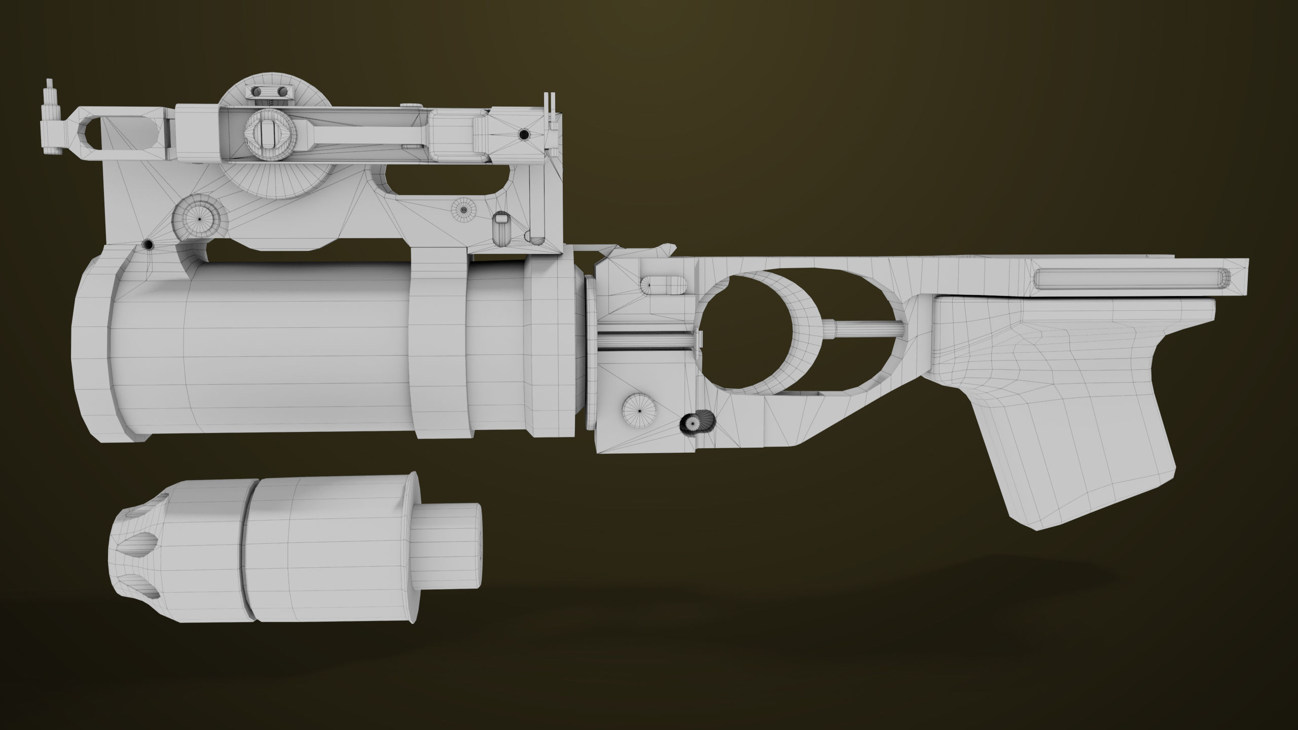 Light Machine Gun 10 Metal All PBR Unity UE Textures Low-poly 3D model_82