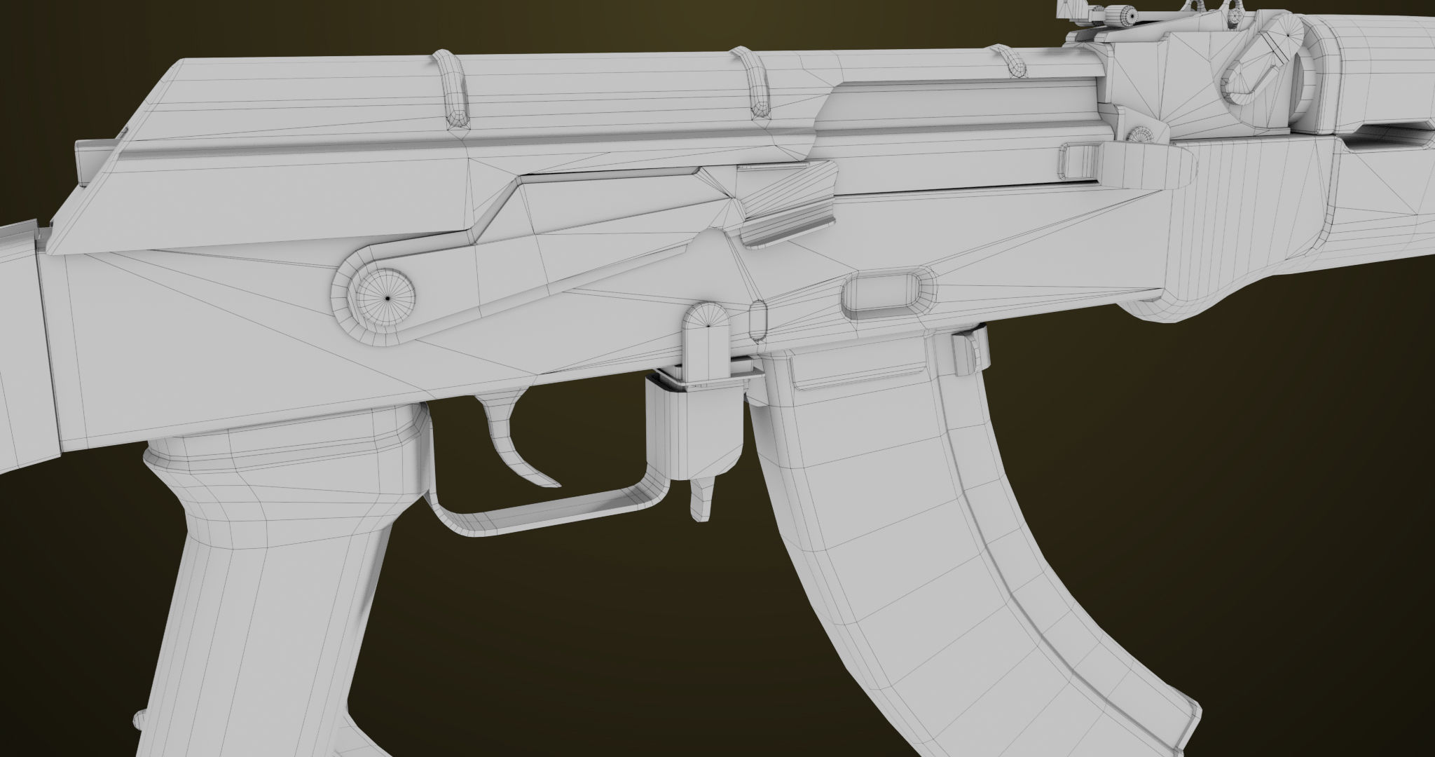 Light Machine Gun 10 Metal All PBR Unity UE Textures Low-poly 3D model_58