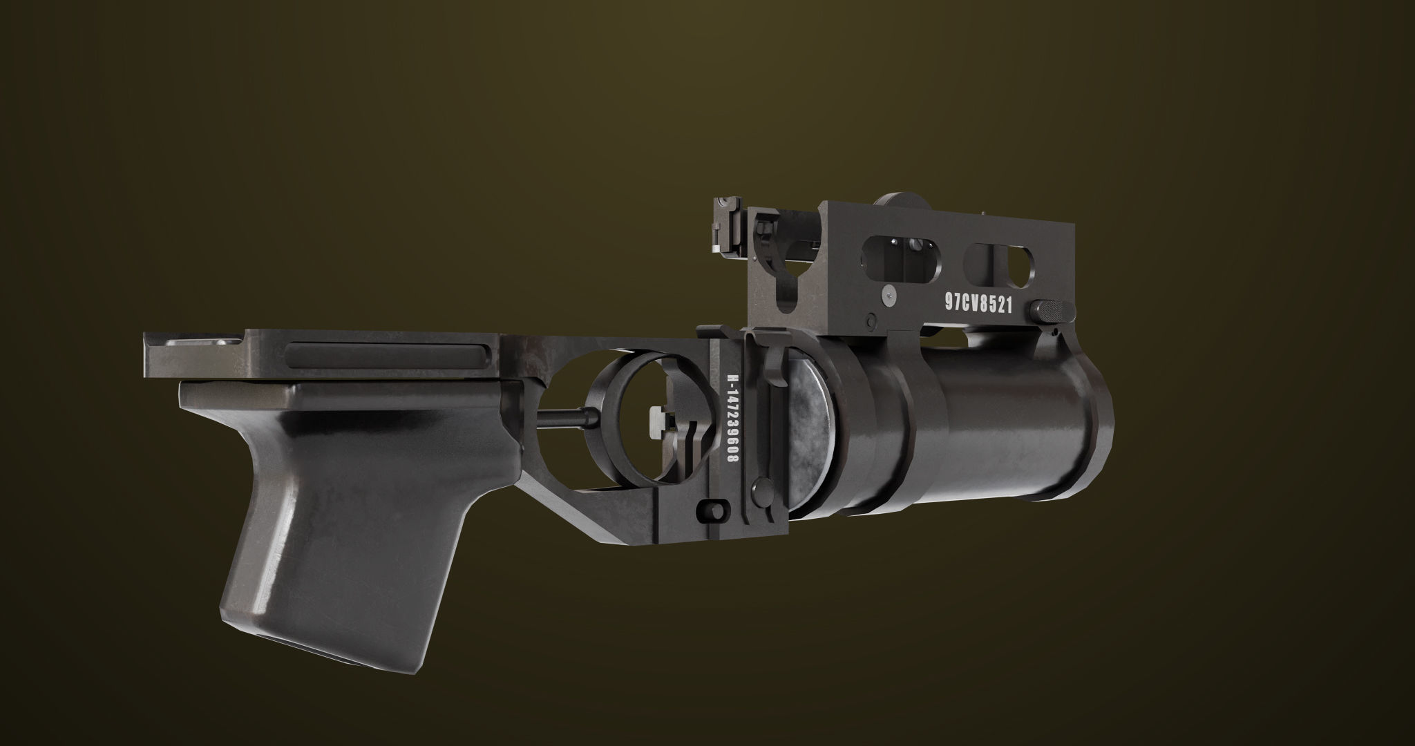 Light Machine Gun 10 Metal All PBR Unity UE Textures Low-poly 3D model_27