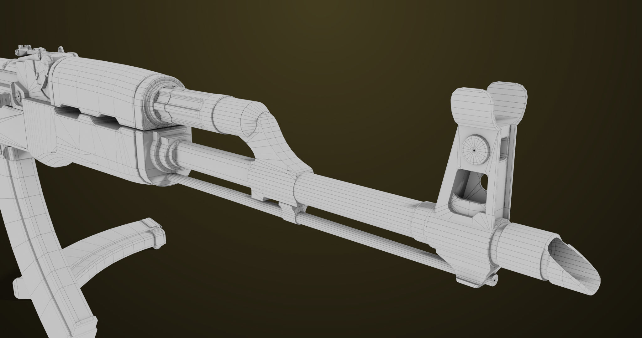 Light Machine Gun 10 Metal All PBR Unity UE Textures Low-poly 3D model_56