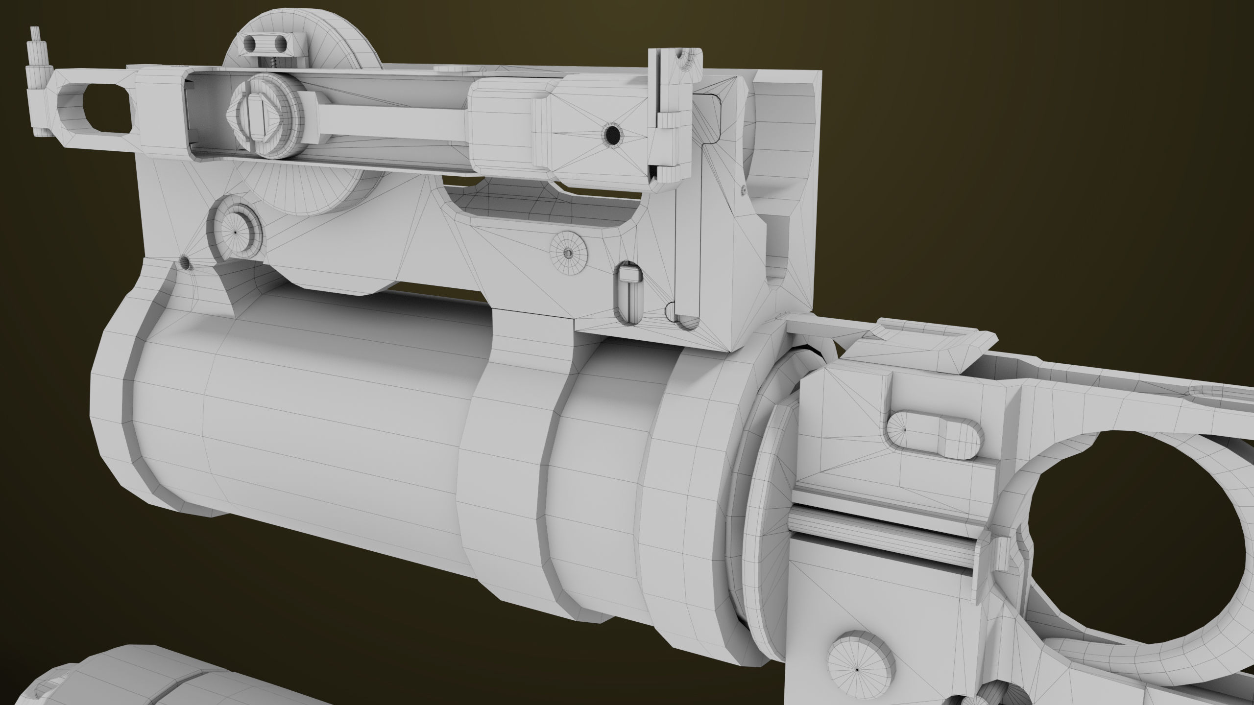 Light Machine Gun 10 Metal All PBR Unity UE Textures Low-poly 3D model_89