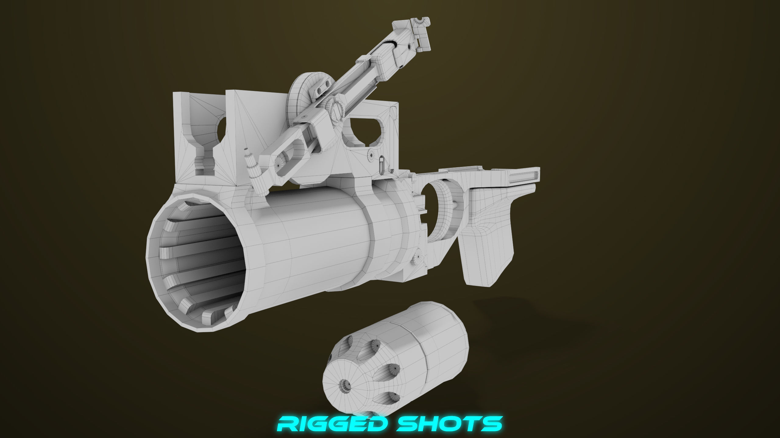 Light Machine Gun 10 Metal All PBR Unity UE Textures Low-poly 3D model_97