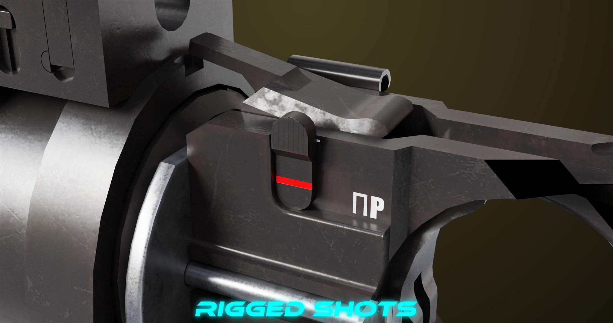 Light Machine Gun 10 Metal All PBR Unity UE Textures Low-poly 3D model_37