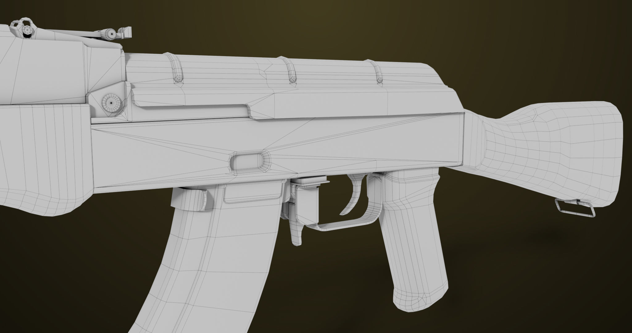 Light Machine Gun 10 Metal All PBR Unity UE Textures Low-poly 3D model_73