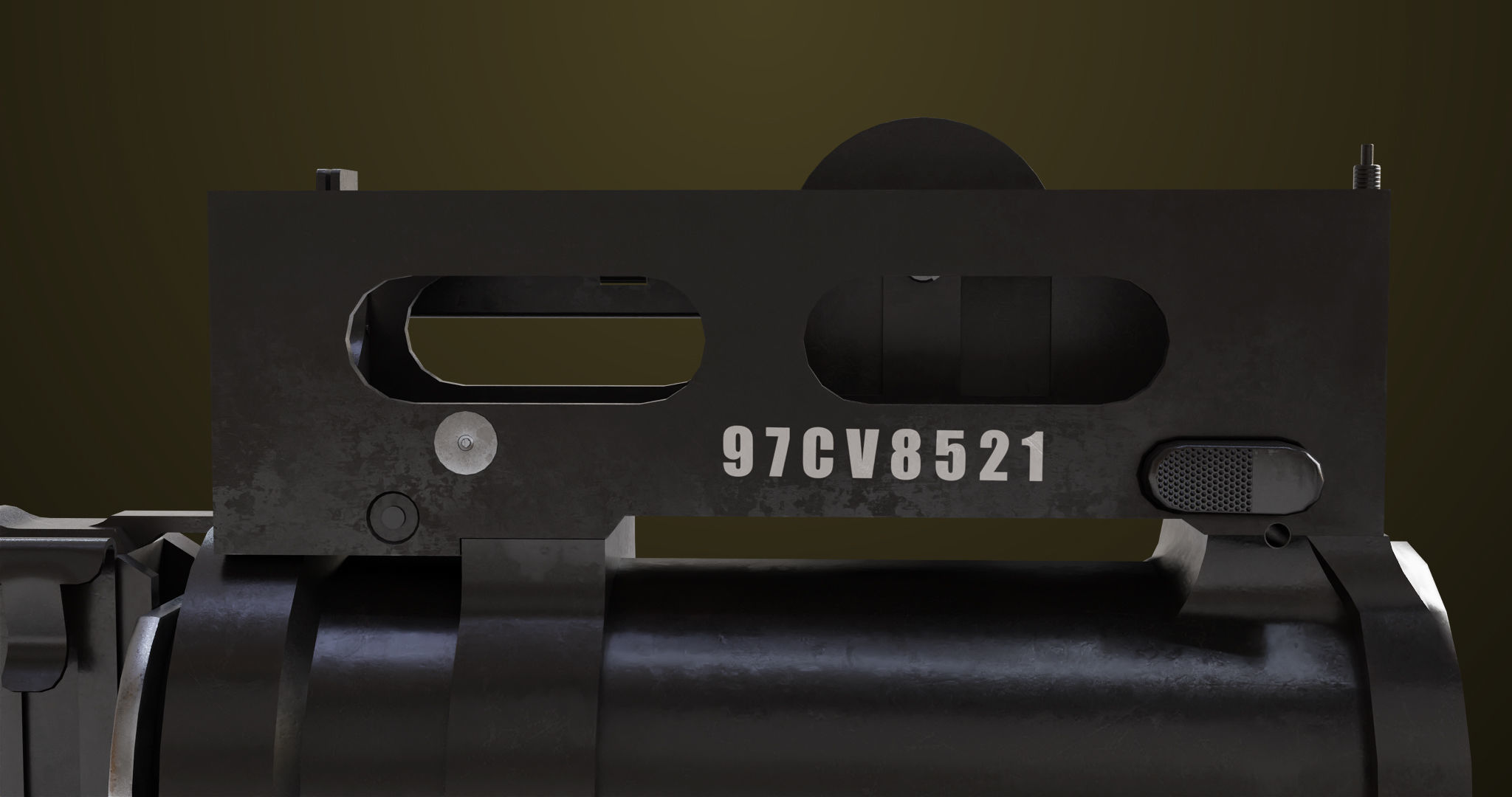 Light Machine Gun 10 Metal All PBR Unity UE Textures Low-poly 3D model_35