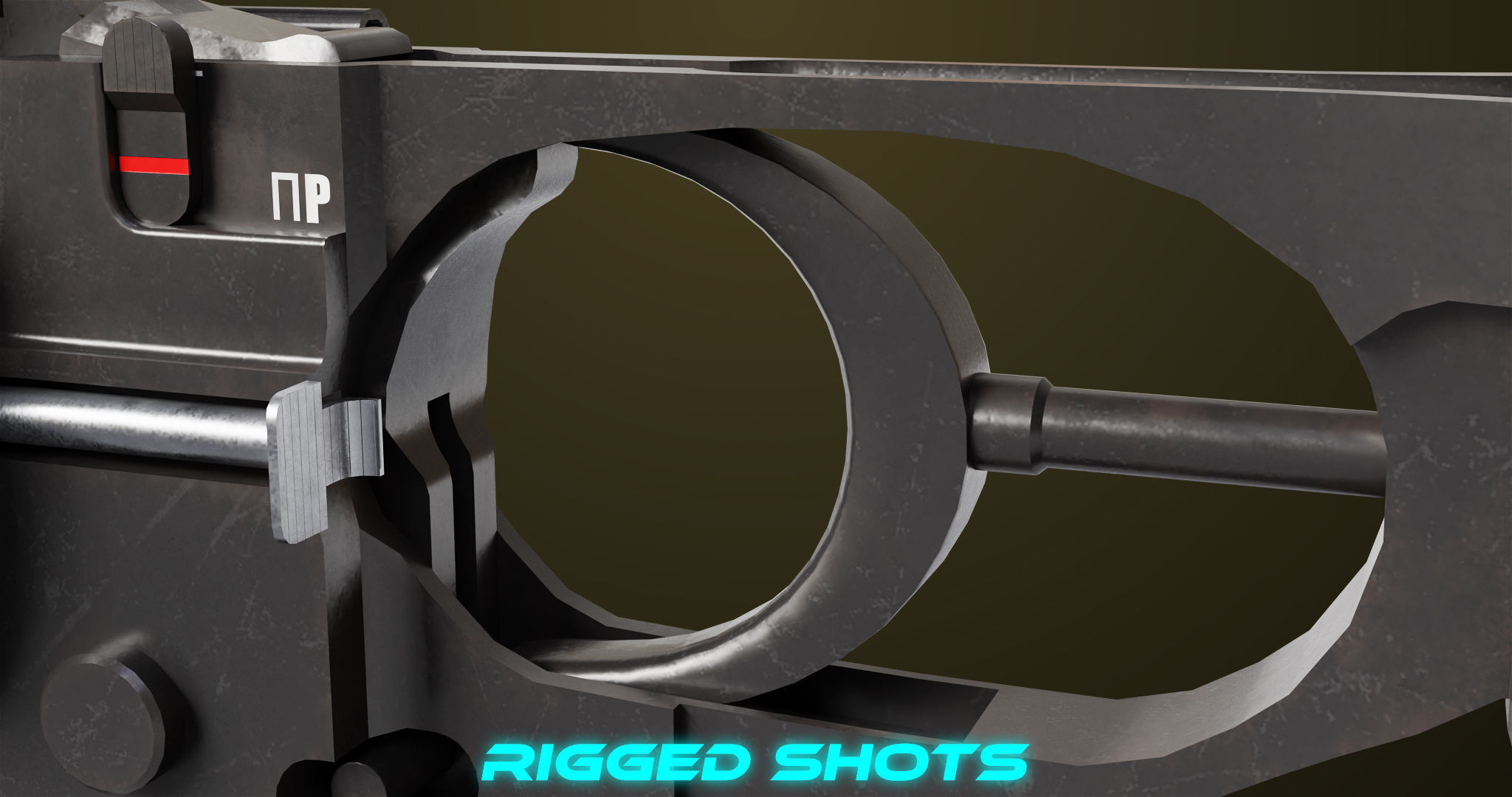 Light Machine Gun 10 Metal All PBR Unity UE Textures Low-poly 3D model_38