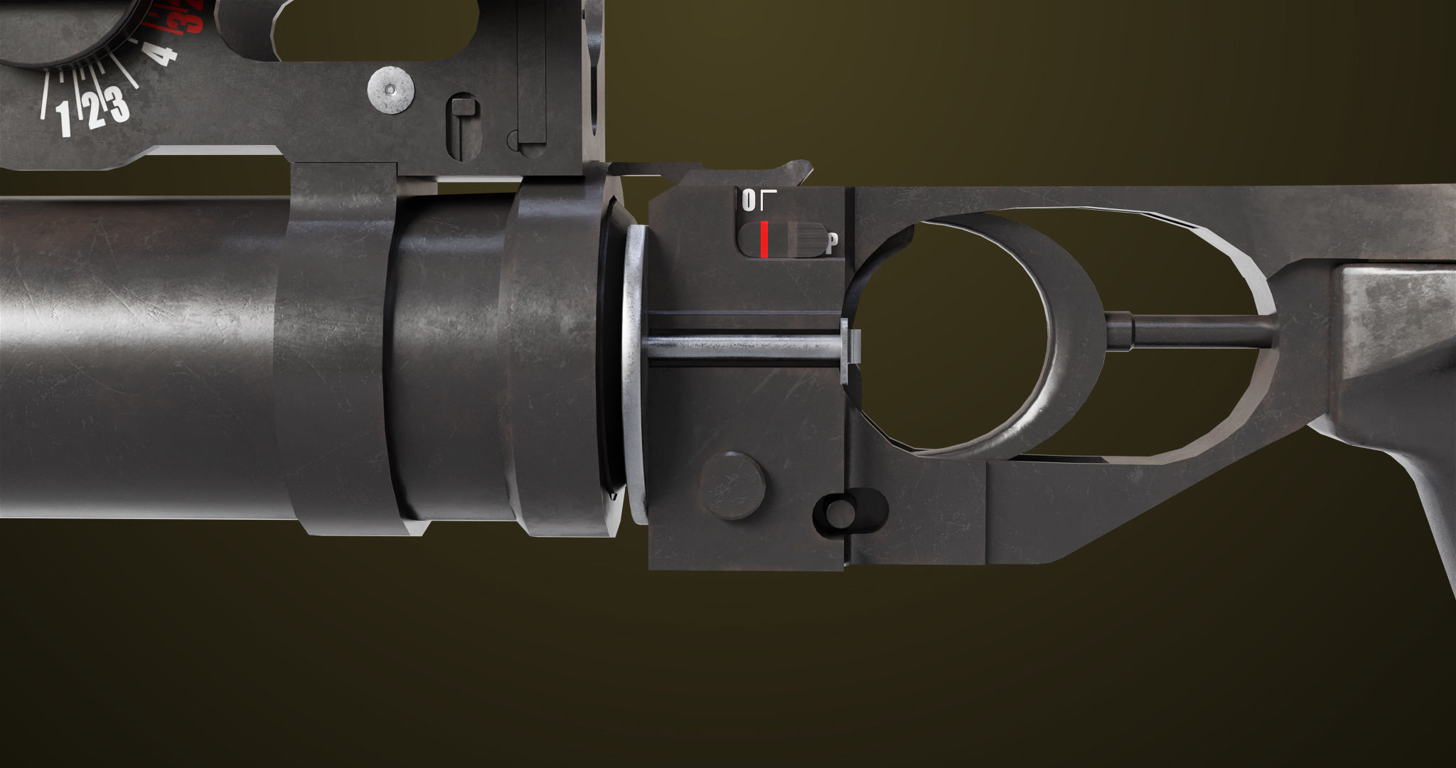 Light Machine Gun 10 Metal All PBR Unity UE Textures Low-poly 3D model_33