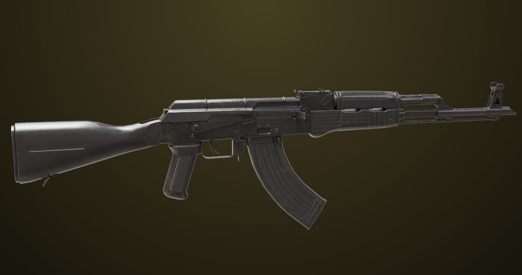 Light Machine Gun 10 Metal All PBR Unity UE Textures Low-poly 3D model_21