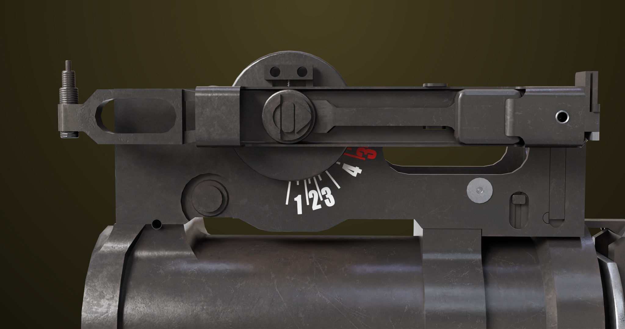 Light Machine Gun 10 Metal All PBR Unity UE Textures Low-poly 3D model_34