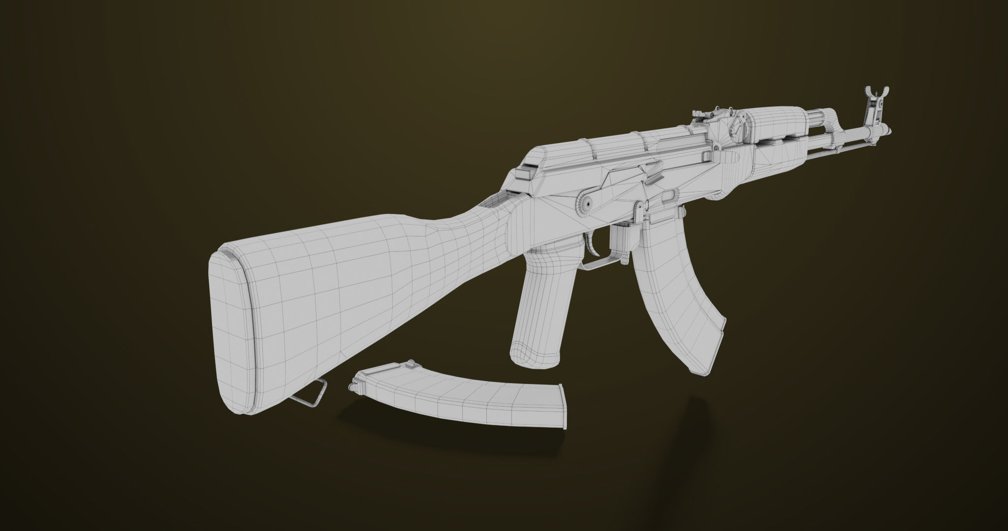 Light Machine Gun 10 Metal All PBR Unity UE Textures Low-poly 3D model_53