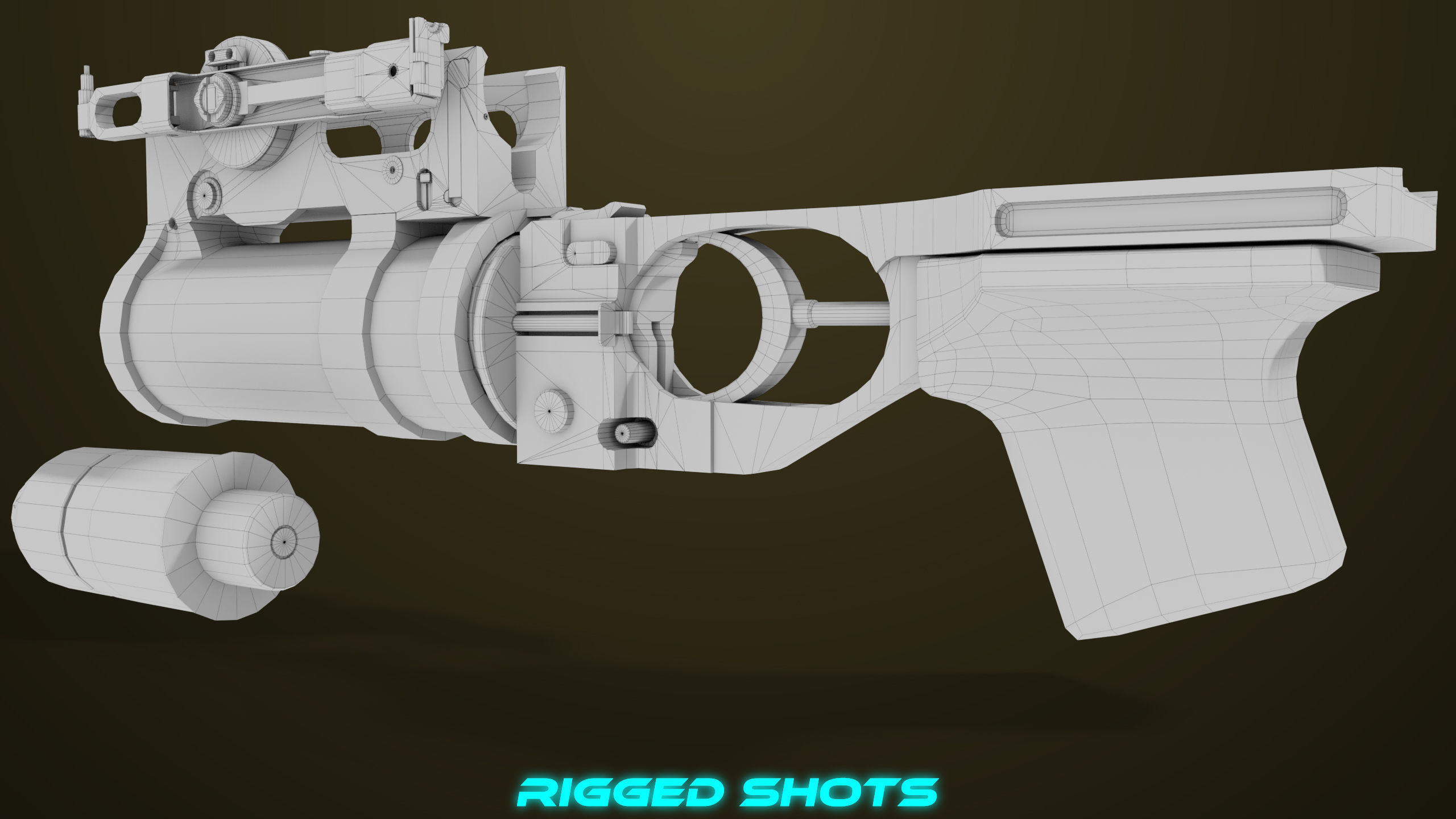 Light Machine Gun 10 Metal All PBR Unity UE Textures Low-poly 3D model_95