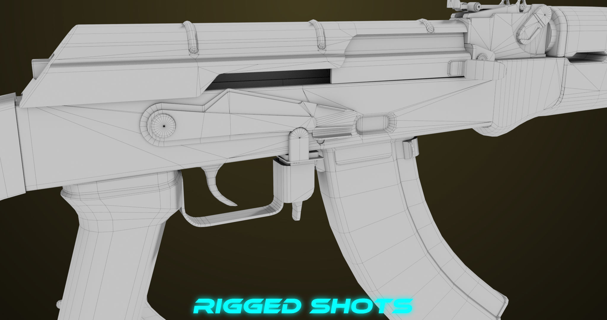 Light Machine Gun 10 Metal All PBR Unity UE Textures Low-poly 3D model_61